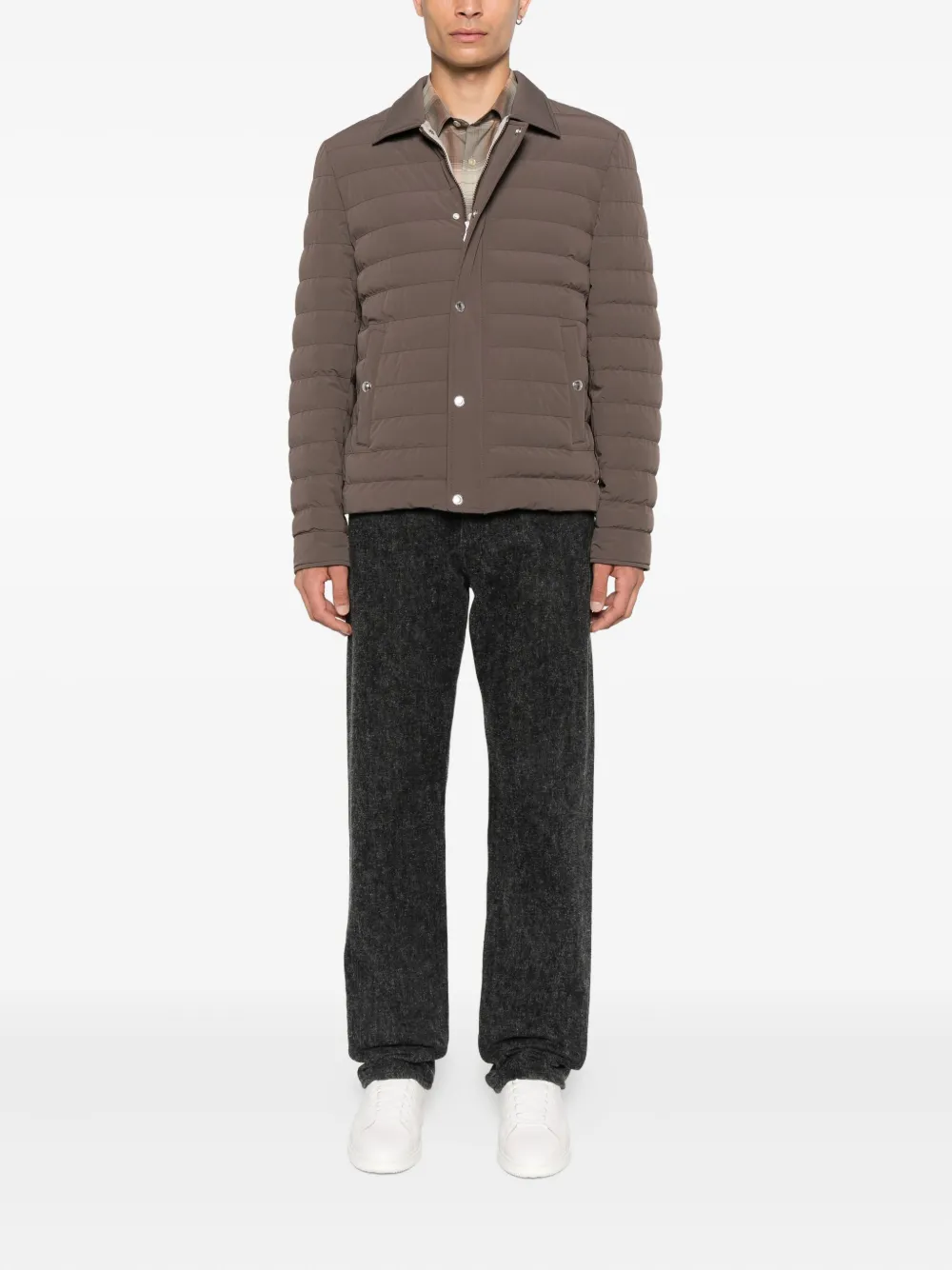 Brunello Cucinelli Gewatteerd jack Bruin