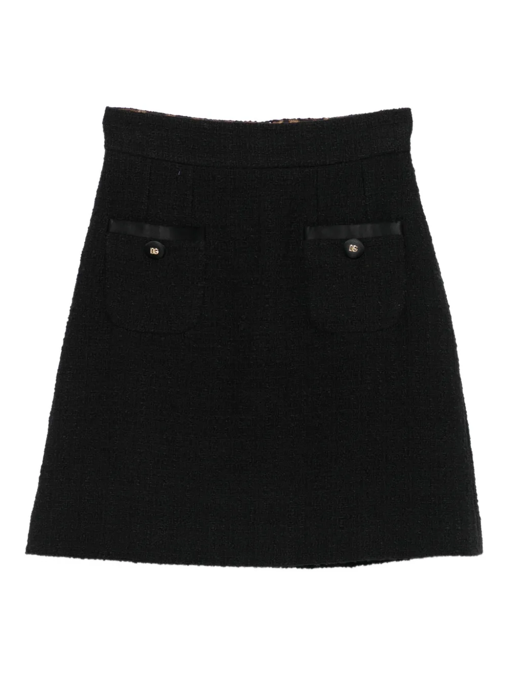 Dolce & Gabbana Tweed Mini Skirt In Black