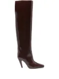 Stella McCartney 100mm patent-leather knee-high boots - Brown