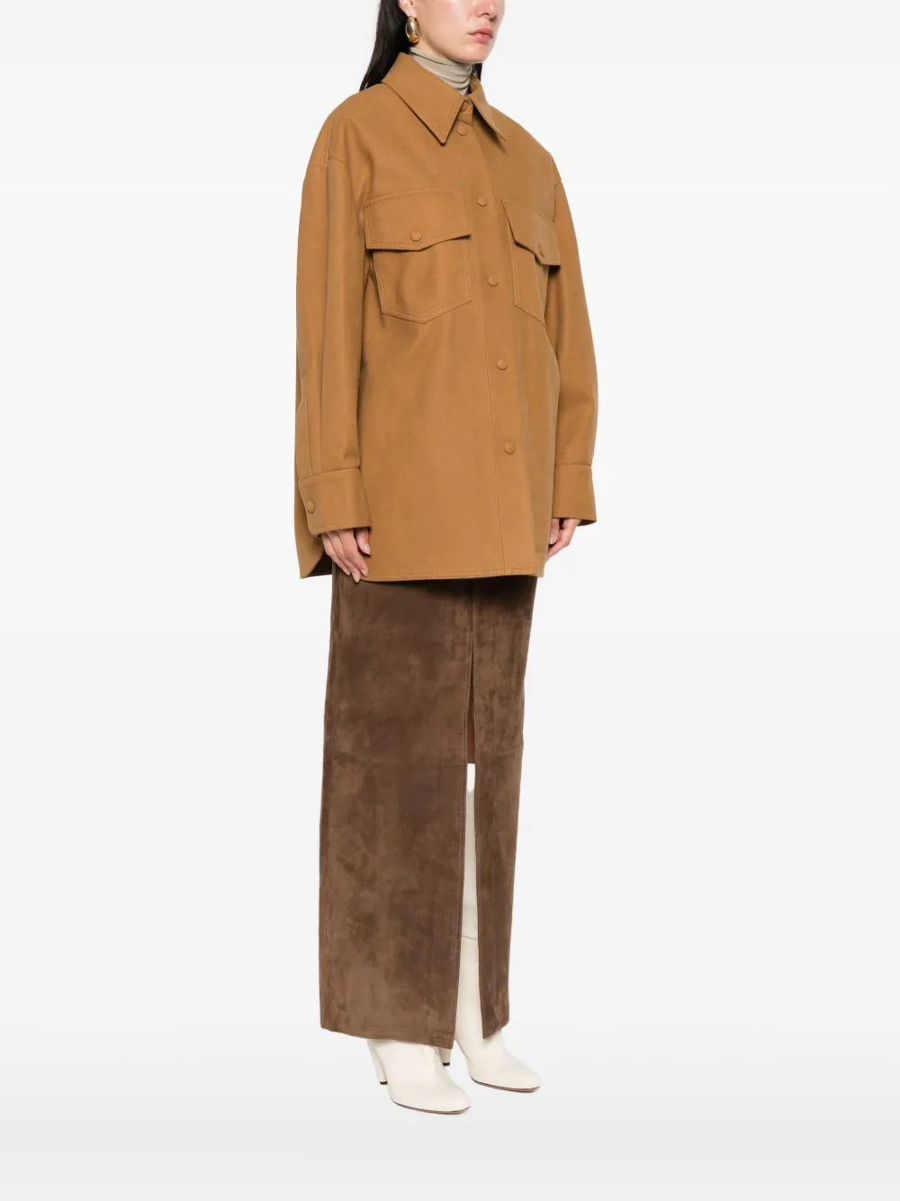 Stella McCartney double-pocket shirt jacket Beige
