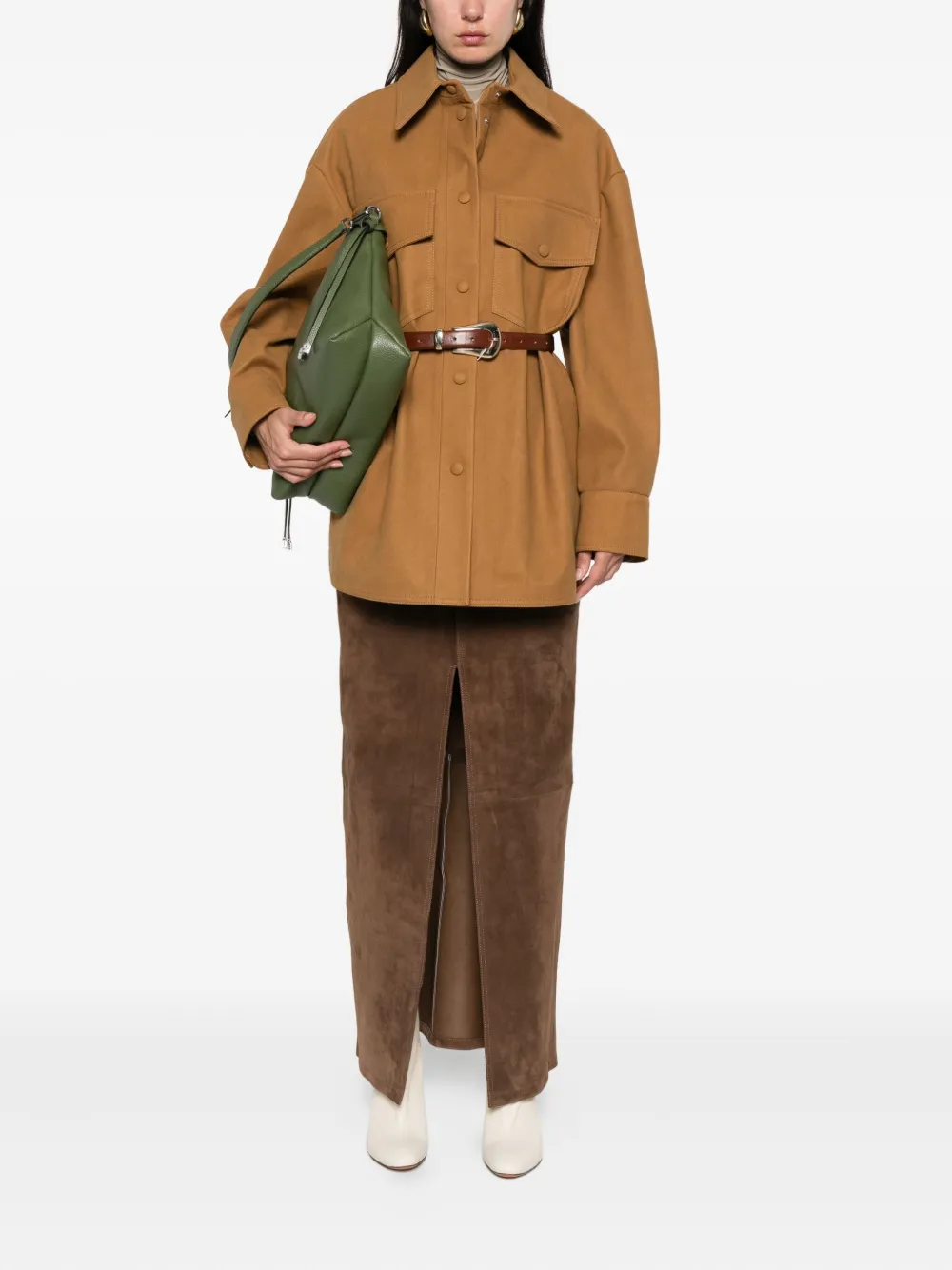 Stella McCartney double-pocket shirt jacket Beige