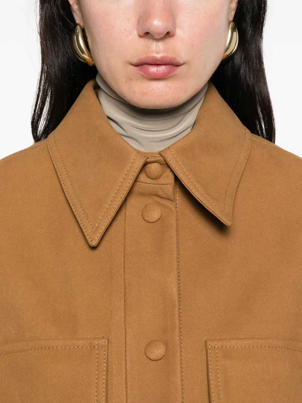 Stella McCartney double-pocket shirt jacket Beige