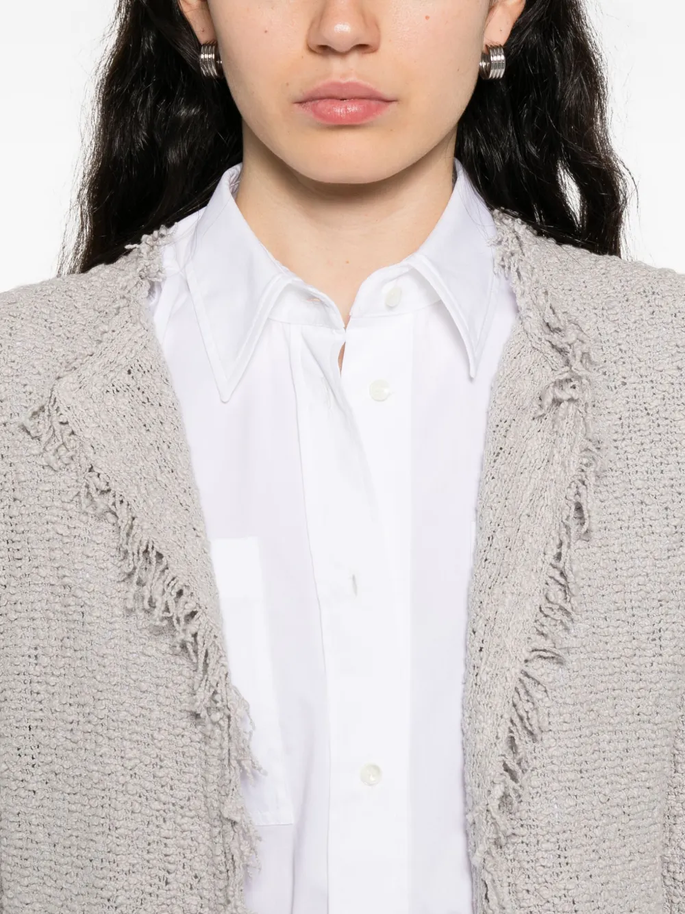 IRO frayed tweed jacket Grijs