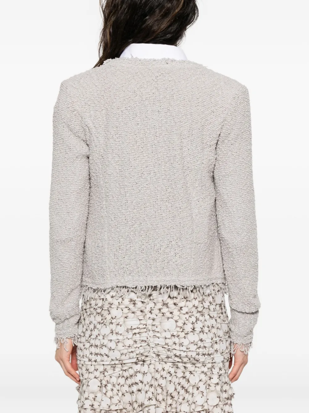 IRO frayed tweed jacket Grijs