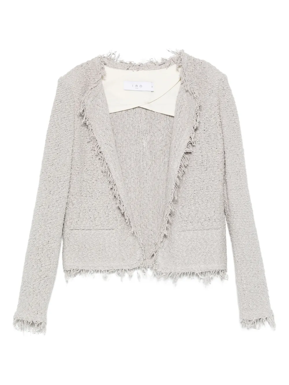 IRO frayed tweed jacket Grijs