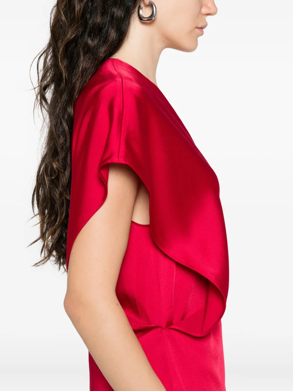 Stella McCartney satin midi dress Rood