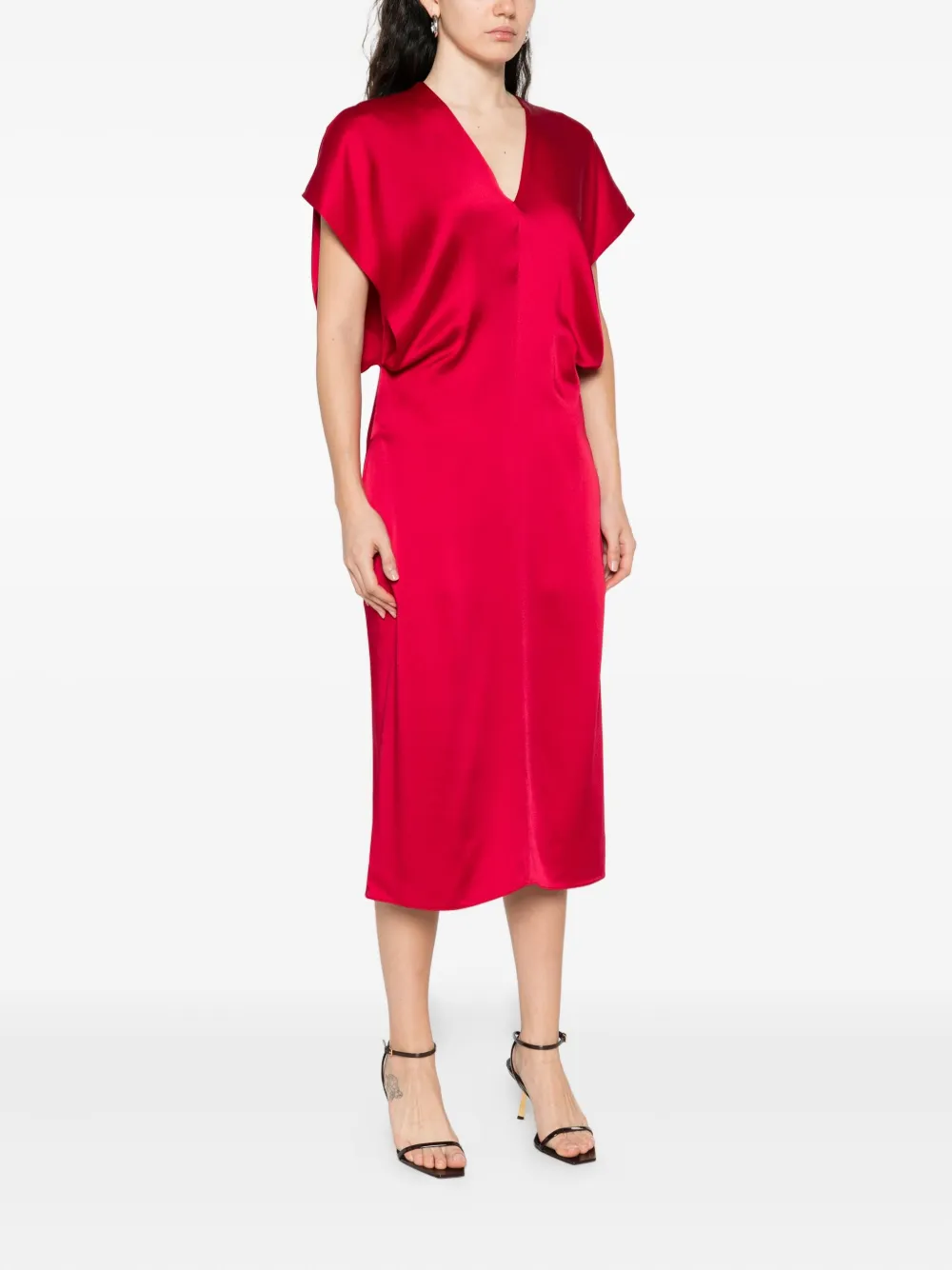 Stella McCartney satin midi dress Rood