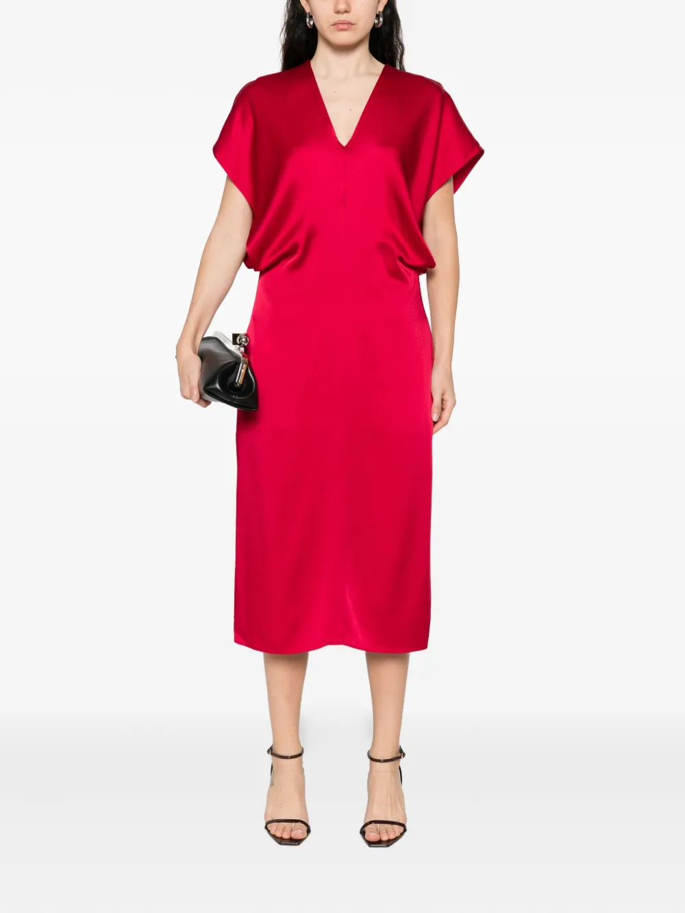 Stella McCartney satin midi dress Rood