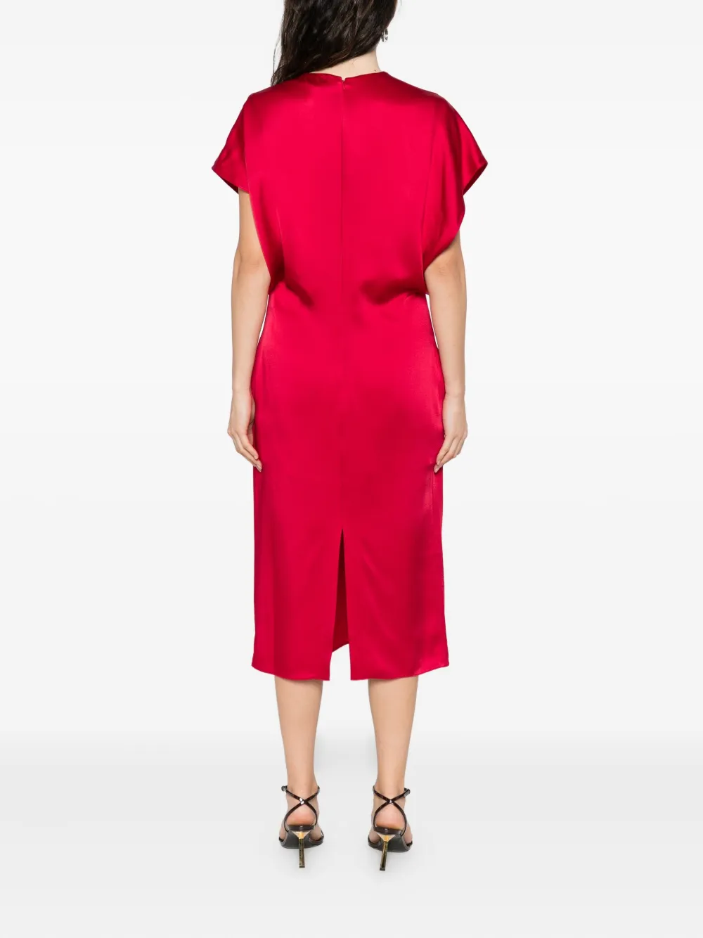 Stella McCartney satin midi dress Rood