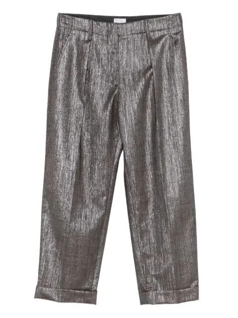 Brunello Cucinelli pantalones metalizados con pinzas