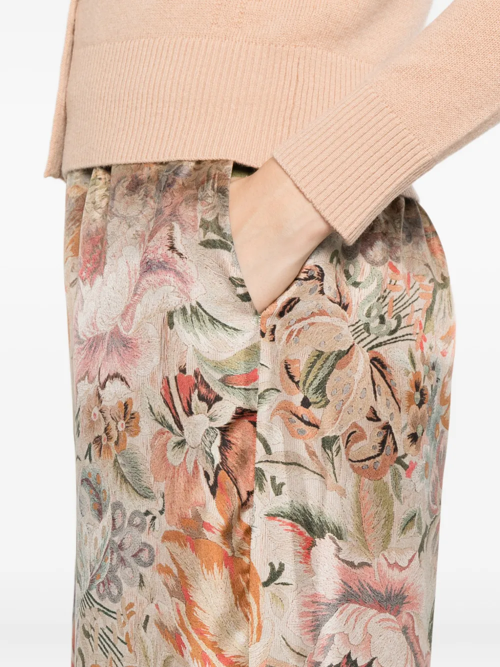Pierre-louis Mascia Floral-print Silk Trousers In Multi