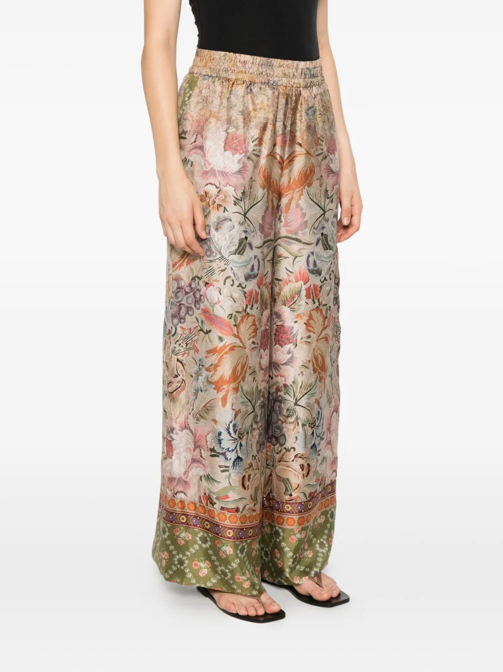 Pierre-louis Mascia Floral-print Silk Trousers In Multi