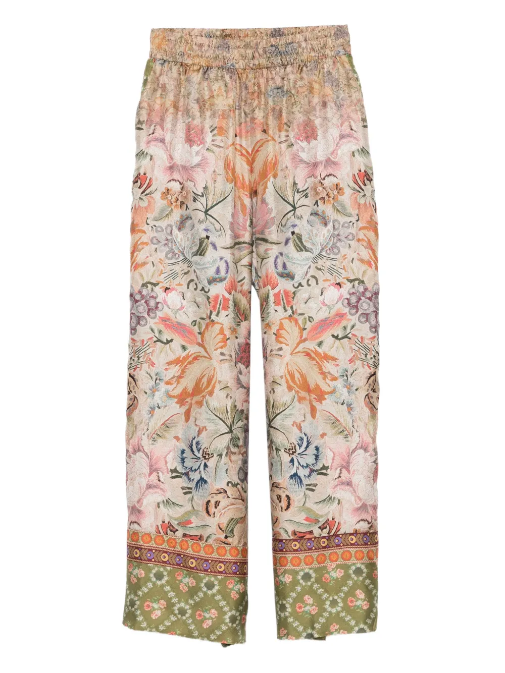 Pierre-louis Mascia Floral-print Silk Trousers In Multi