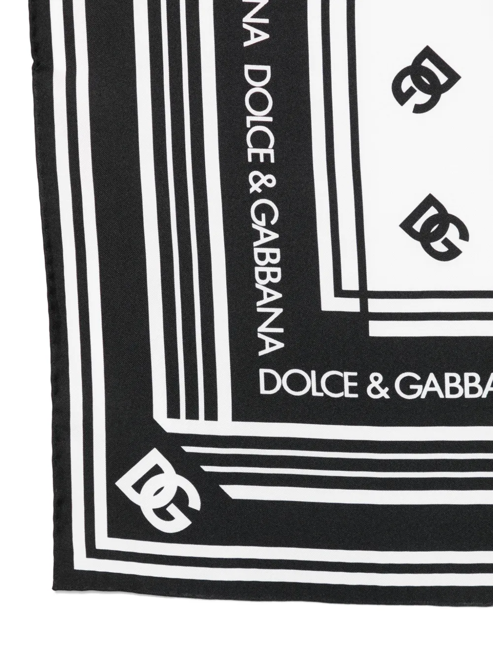 Dolce & Gabbana logo-pattern silk scarf Zwart