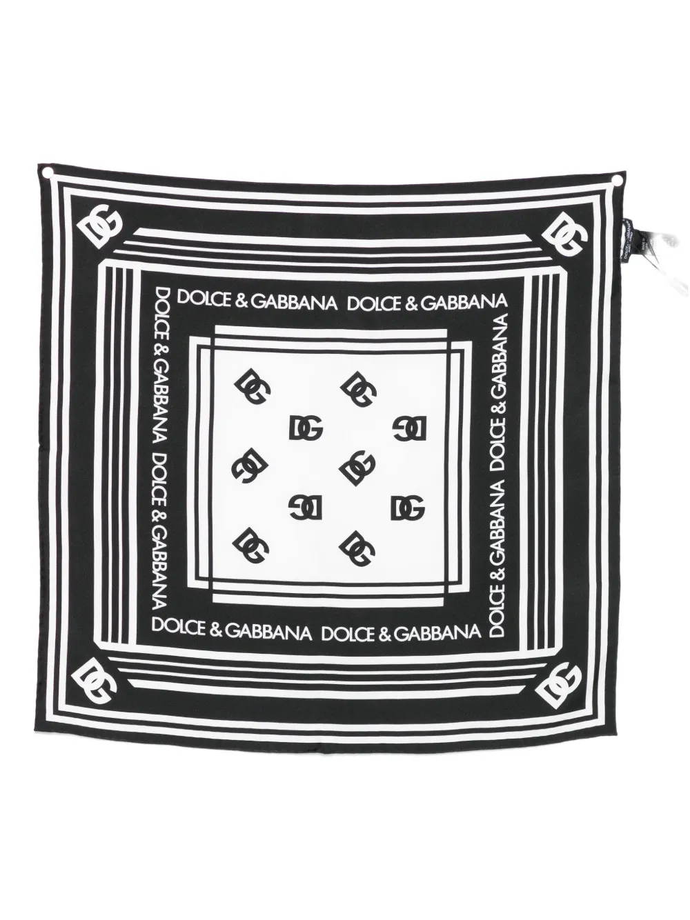 Dolce & Gabbana logo-pattern silk scarf Zwart
