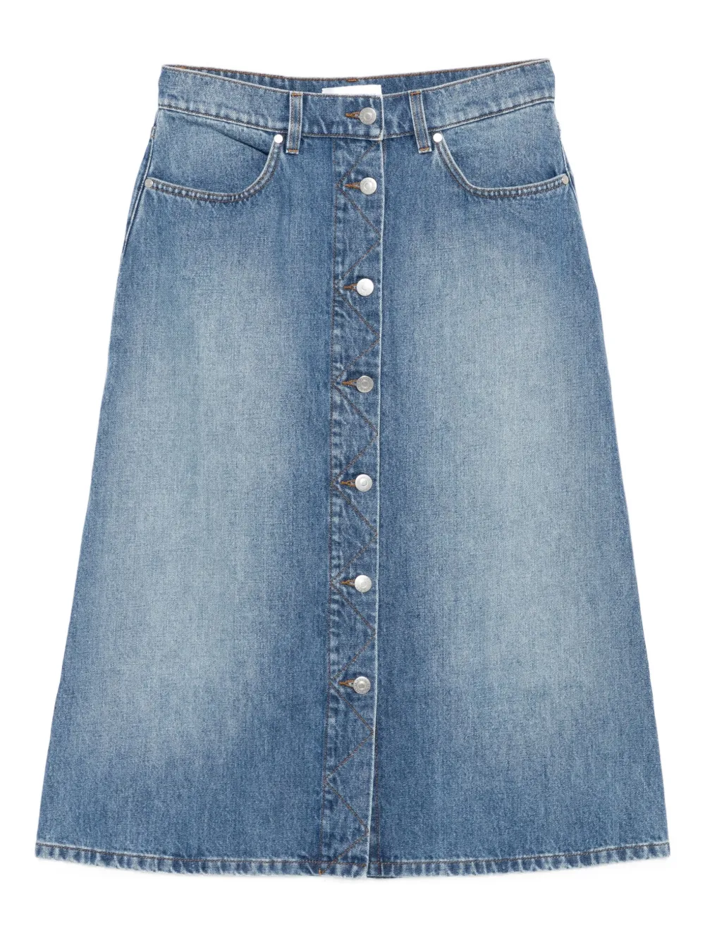 Stella McCartney button-front denim skirt Blauw