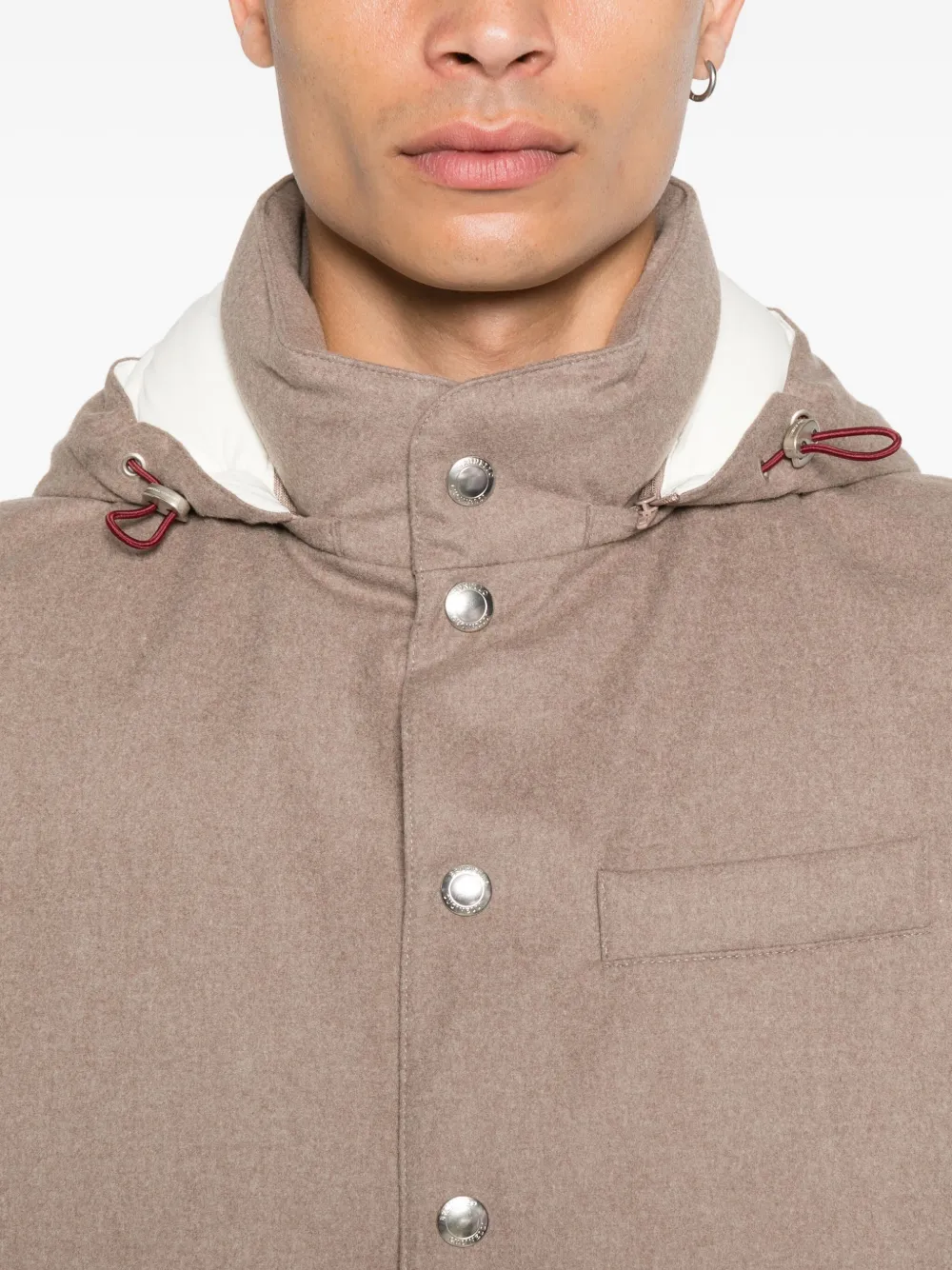 Brunello Cucinelli Bodywarmer met capuchon Bruin