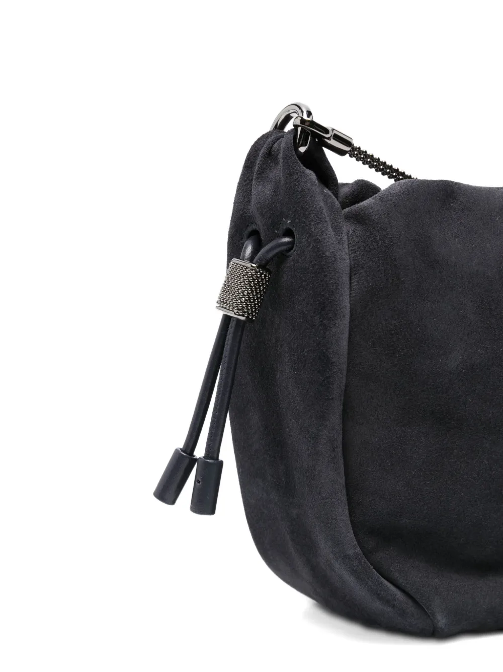 Brunello Cucinelli Drawstring Chain-strap Cross Body Bag In Blue