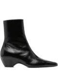 KHAITE Arizona pointed-toe calf leather ankle boots - Black