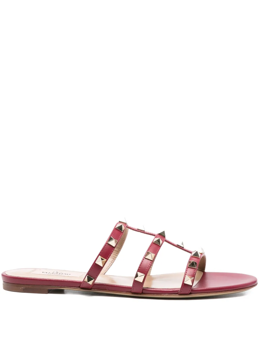 Valentino Garavani Rockstud-embellished flat sandals Red