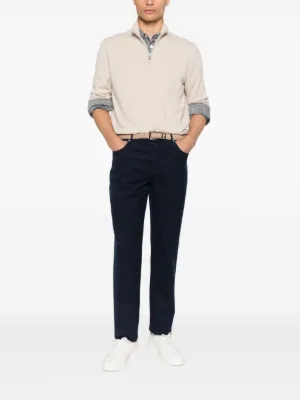 ブルネロクチネリ　brunello cucinelliネイビーフランネルパンツ ネイビー（紺）系 M BRUNELLO CUCINELLI(ブルネロクチネリ
