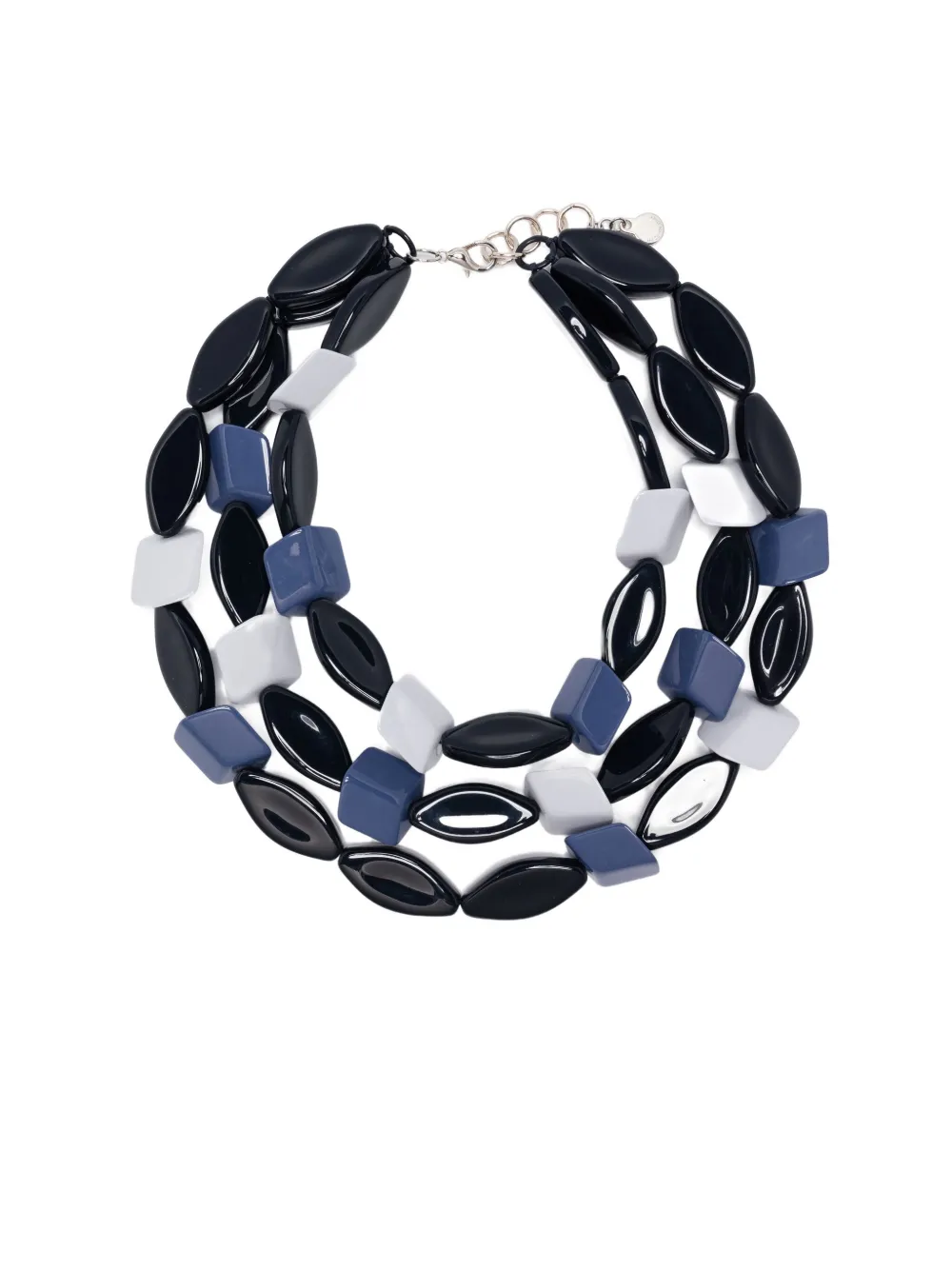 Emporio Armani Multistrand Necklace With Multiform Gemstones In Blue