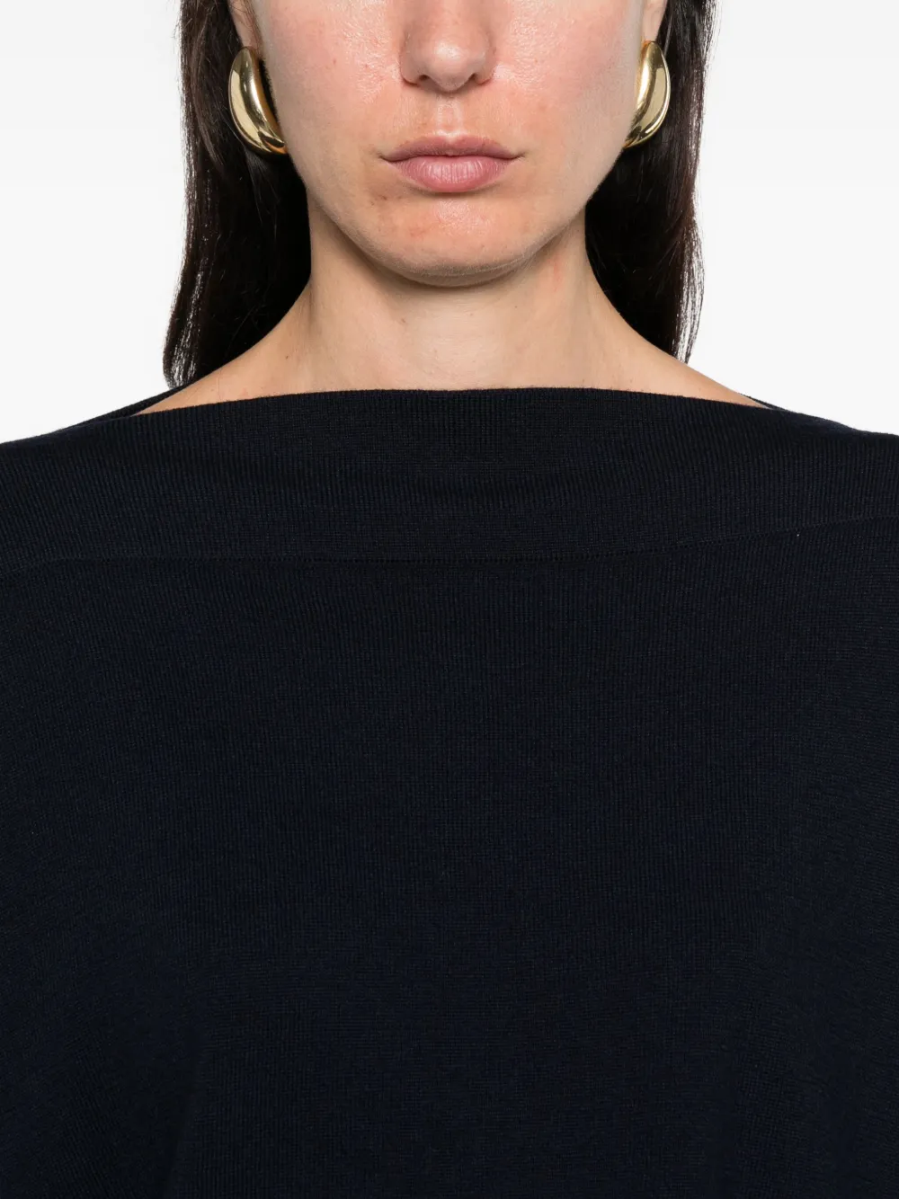 Daniela Gregis Boat-neck Wool Sweater In Blue