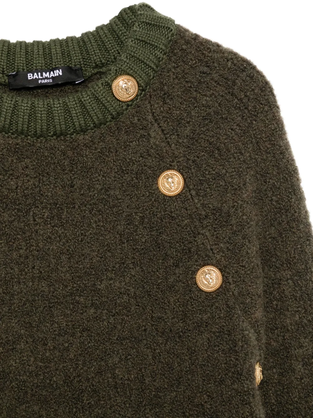 Balmain Kids button-embellished sweater Groen