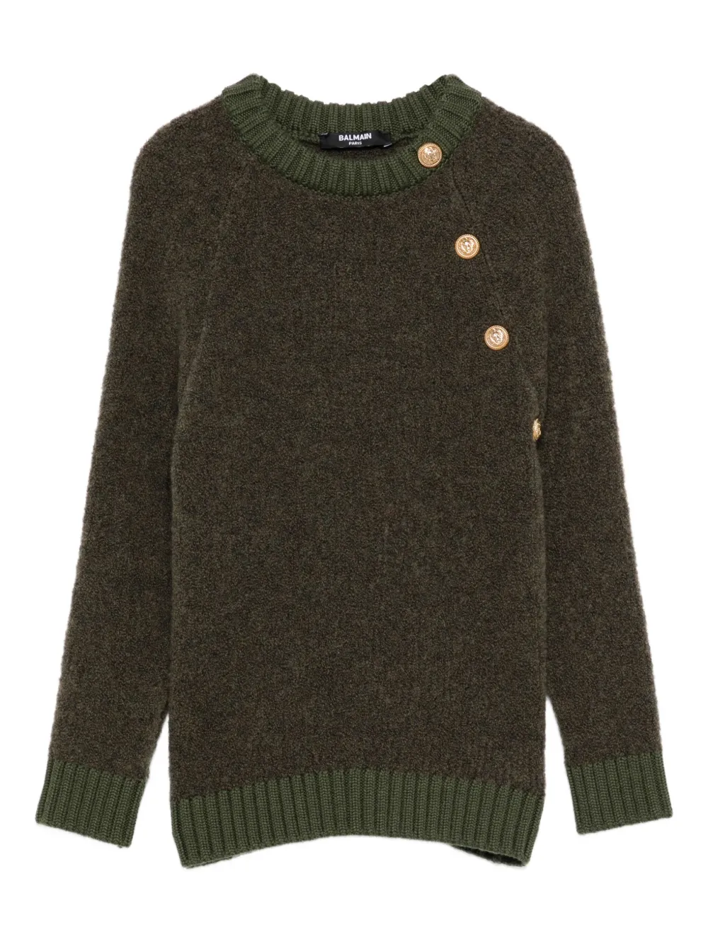 Balmain Kids button-embellished sweater Groen