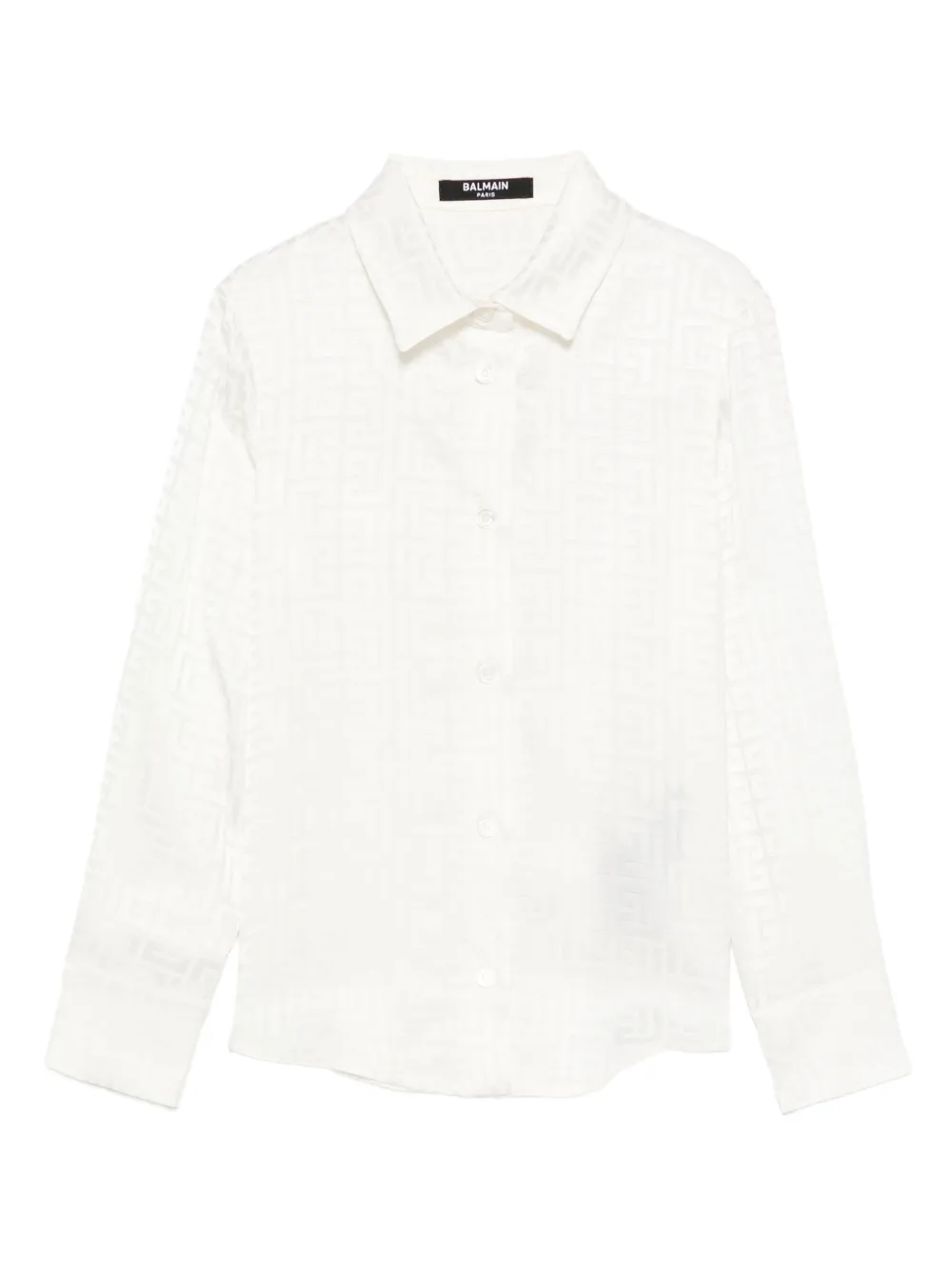Balmain Kids geometric-pattern shirt Wit
