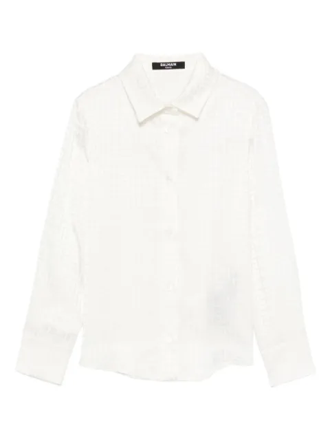 Balmain Kids Camisa com padronagem geométrica
