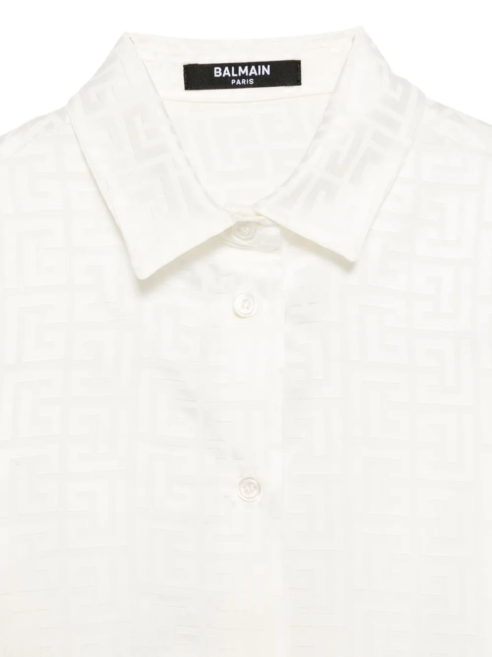 Balmain Kids geometric-pattern shirt Wit
