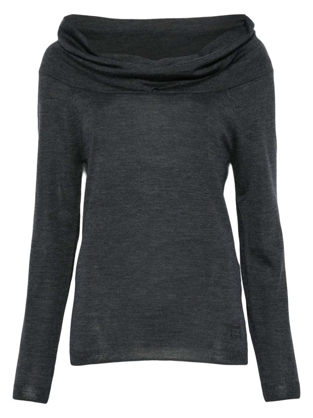 cowl-neck wool sweater