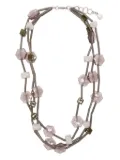 Emporio Armani multistrand stone necklace - Grey