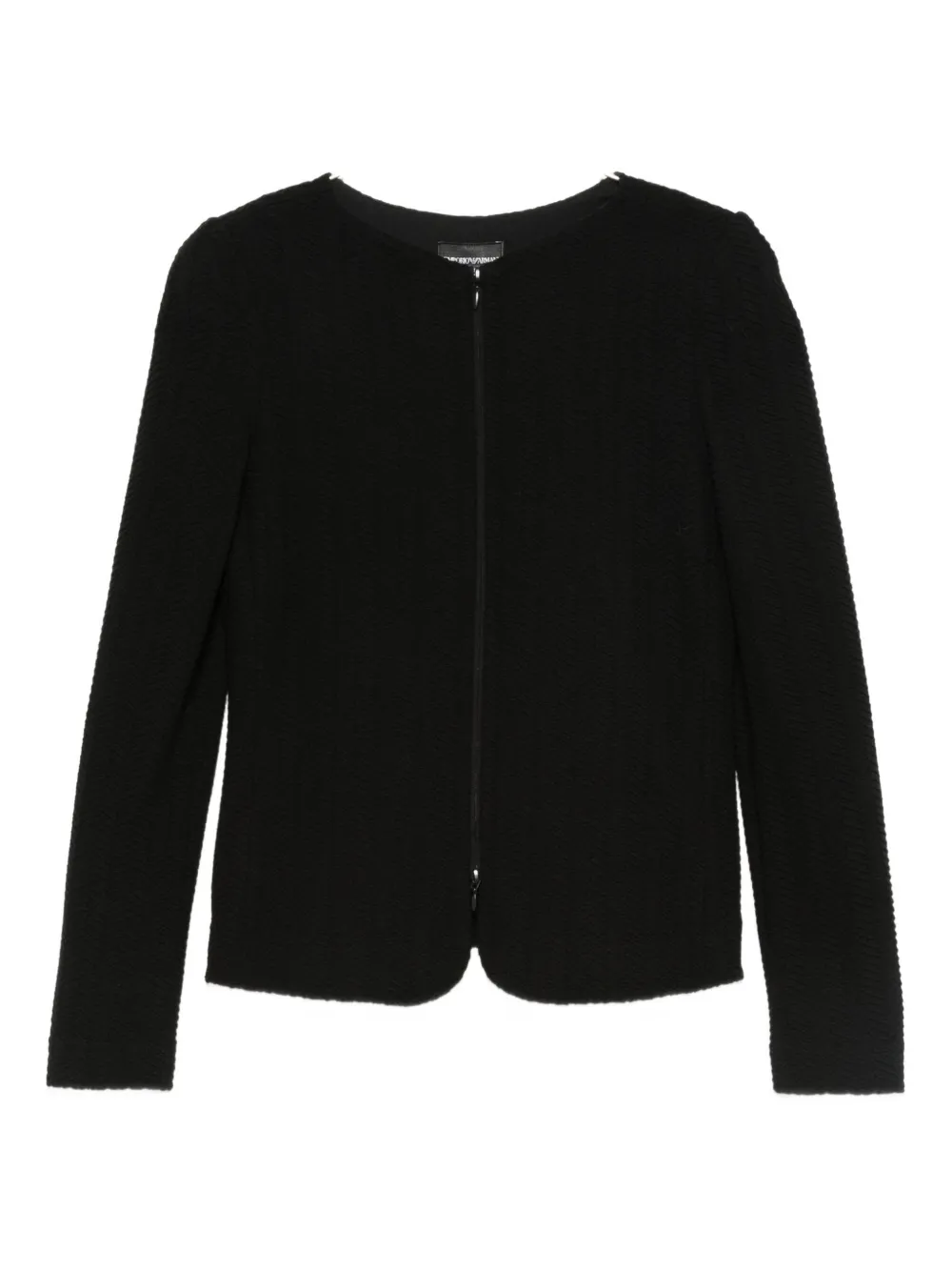 Emporio Armani Milano Stitch Shoulder Pads Jacket In Black