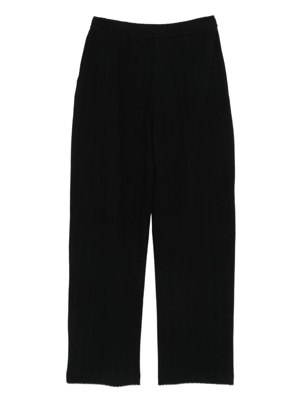 Emporio Armani chevron-motif pleated straight trousers Zwart