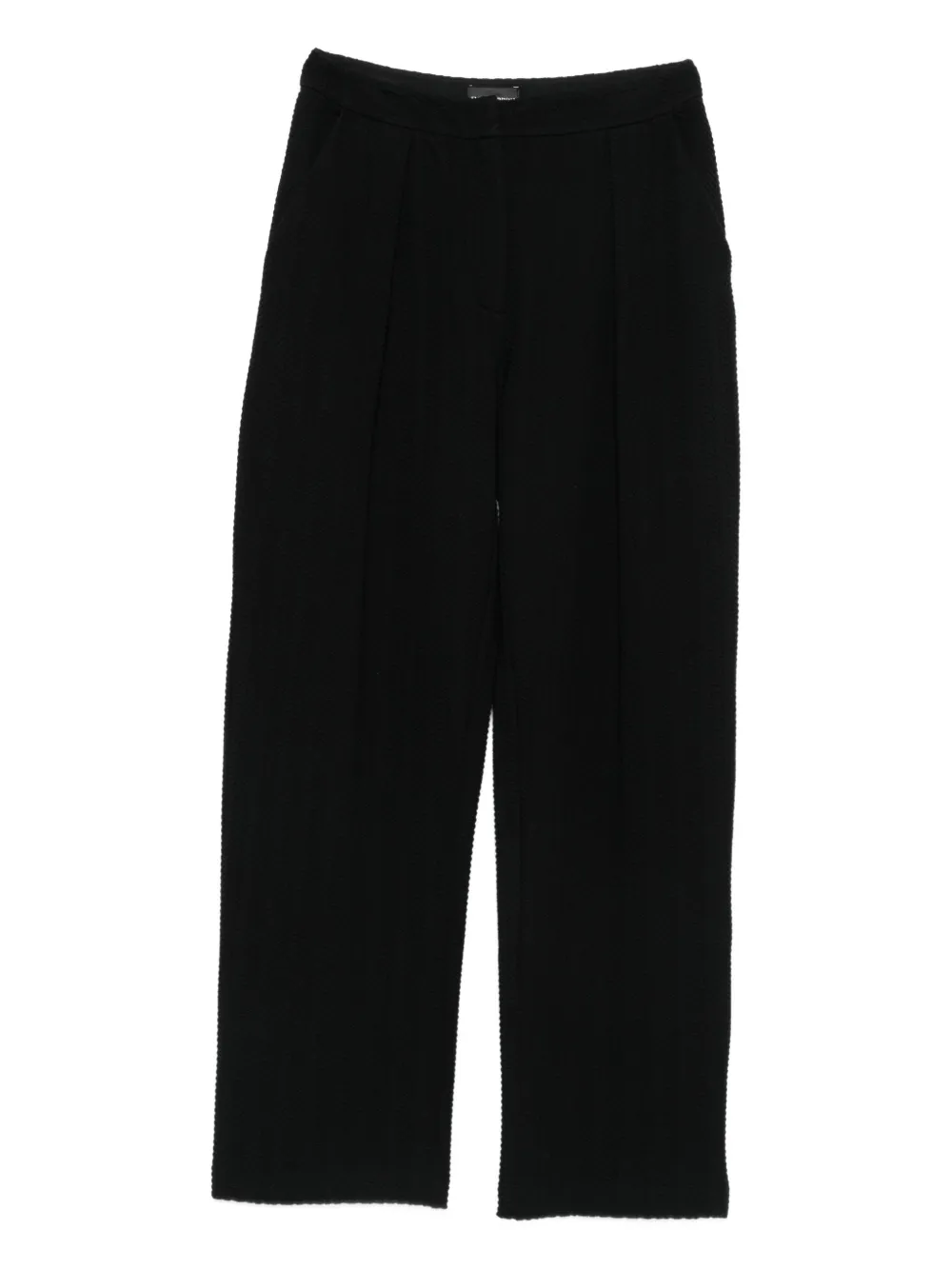 Emporio Armani Asv Chevron Motif Jersey Trousers With Pleats In Black