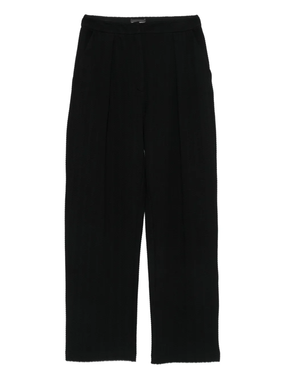 Emporio Armani chevron-motif pleated straight trousers Zwart