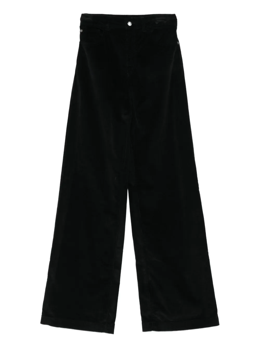 Emporio Armani corduroy straight-leg trousers Zwart