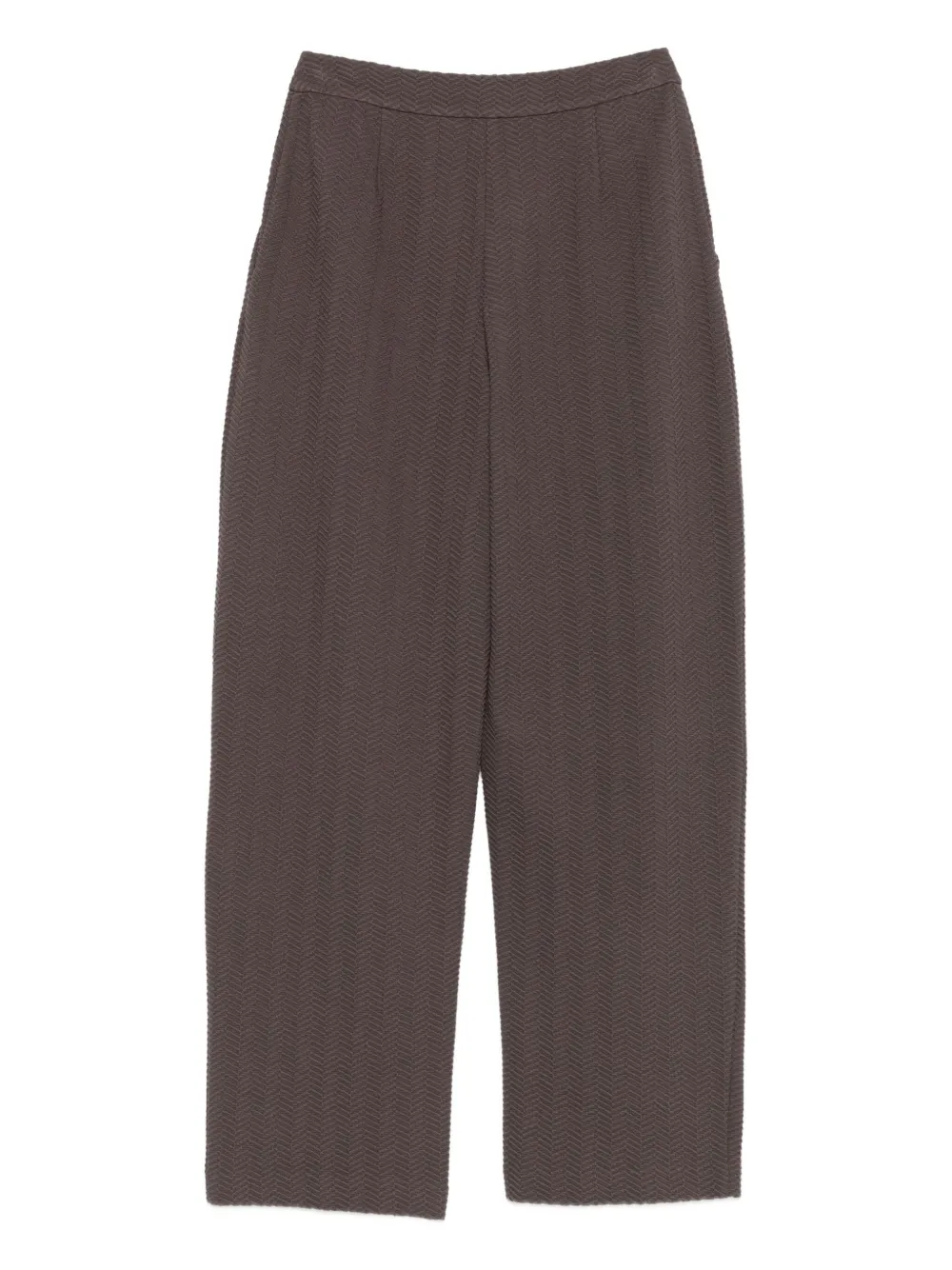 Emporio Armani chevron-motif pleated straight trousers Bruin