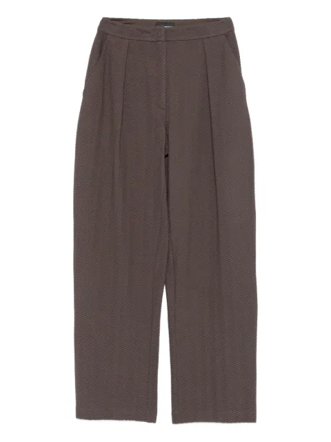 Emporio Armani chevron-motif pleated straight trousers