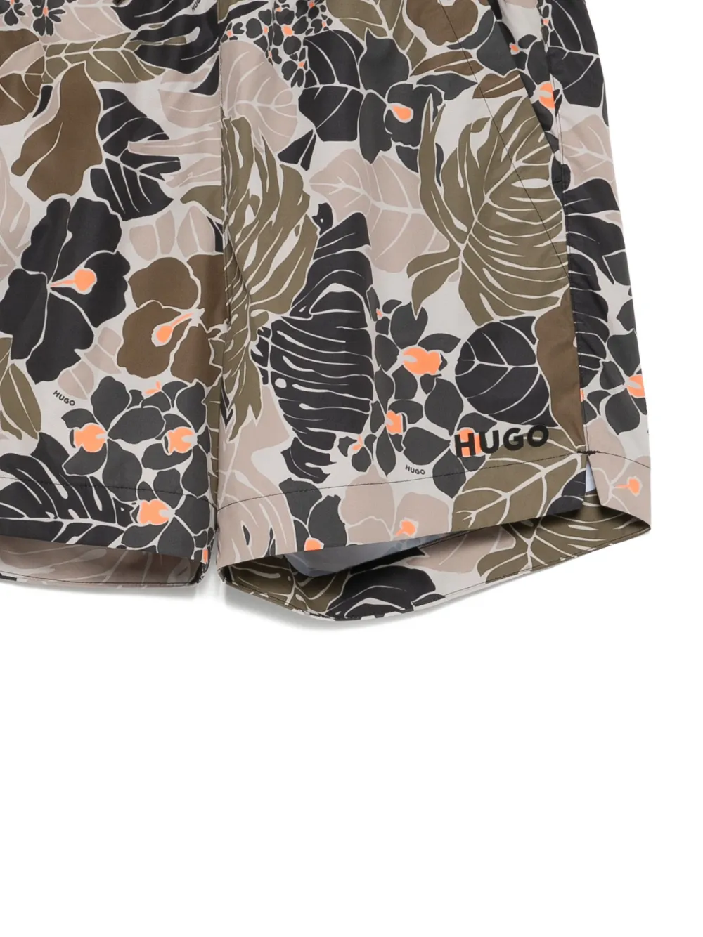 HUGO Zwembroek met bloemenprint Groen