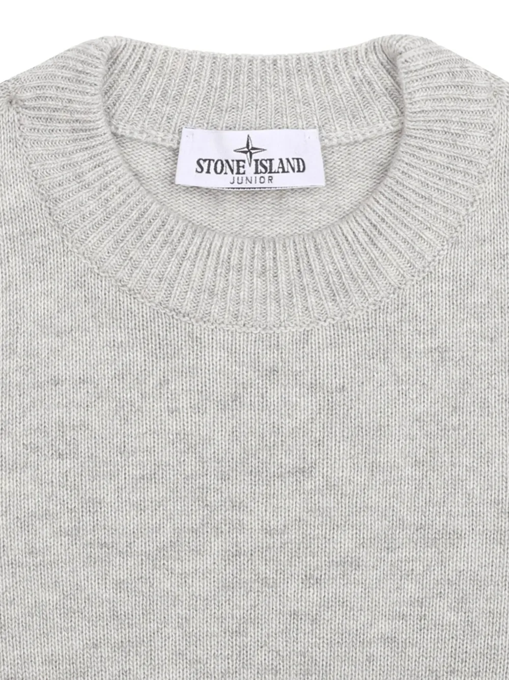 Stone Island Junior Trui met ronde hals en patch Grijs
