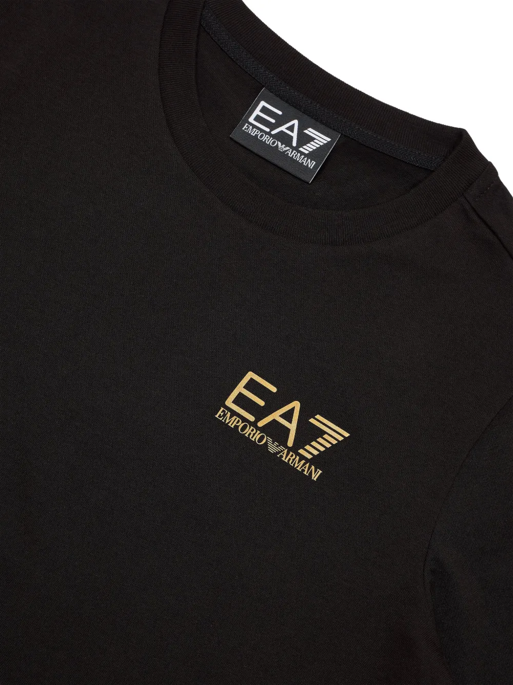 Emporio Armani Kids embroidered-logo T-shirt Zwart