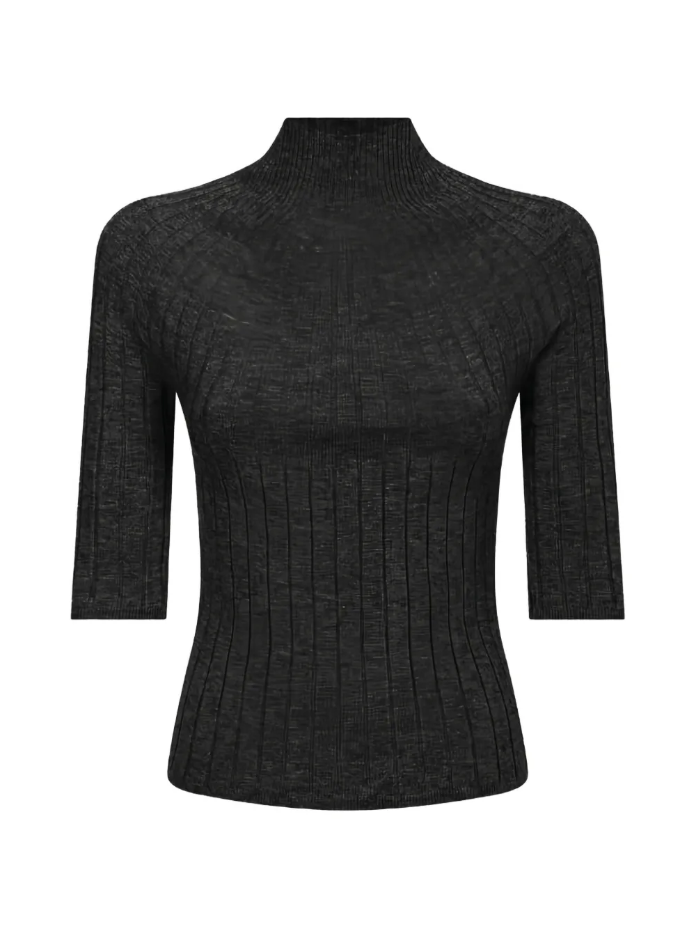 Caractère Top a coste a collo alto - Nero