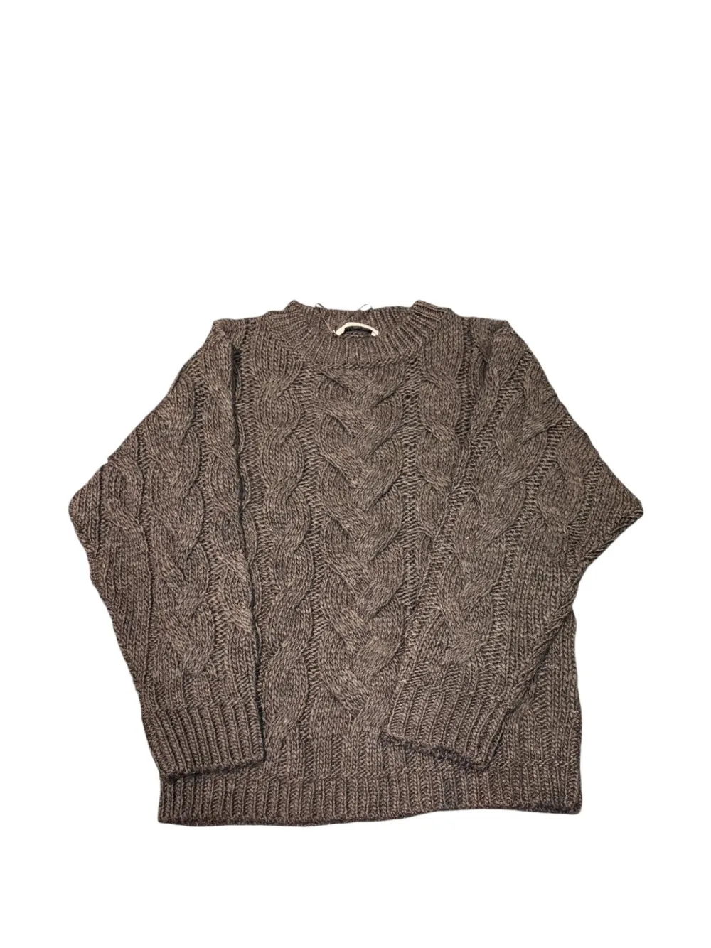 Caractère cable-knit round-neck sweater - Grigio
