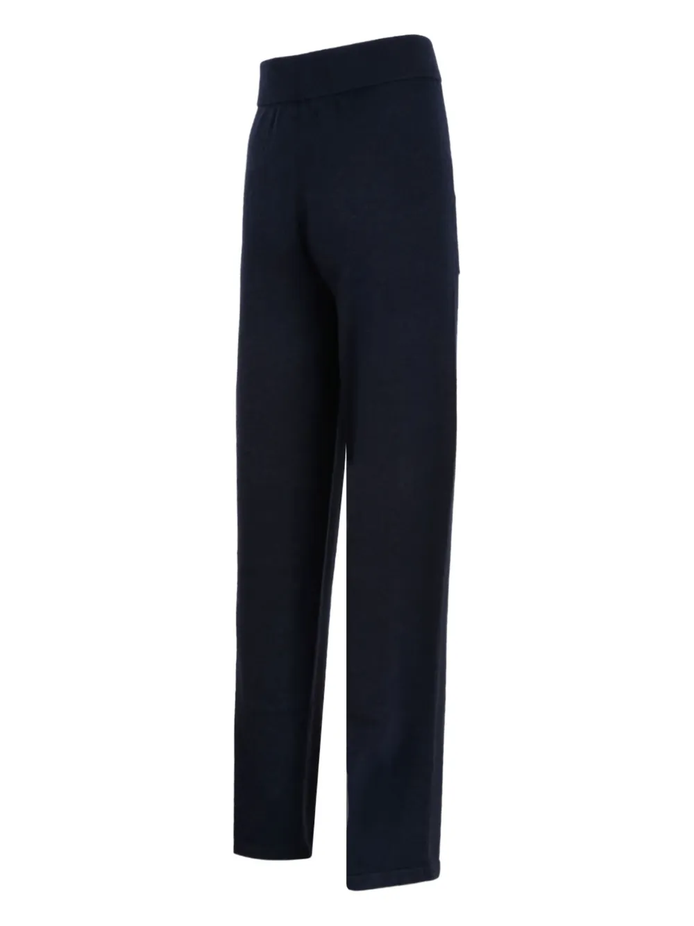 Malo Straight Leg Trousers Elastic Waistband In Blue