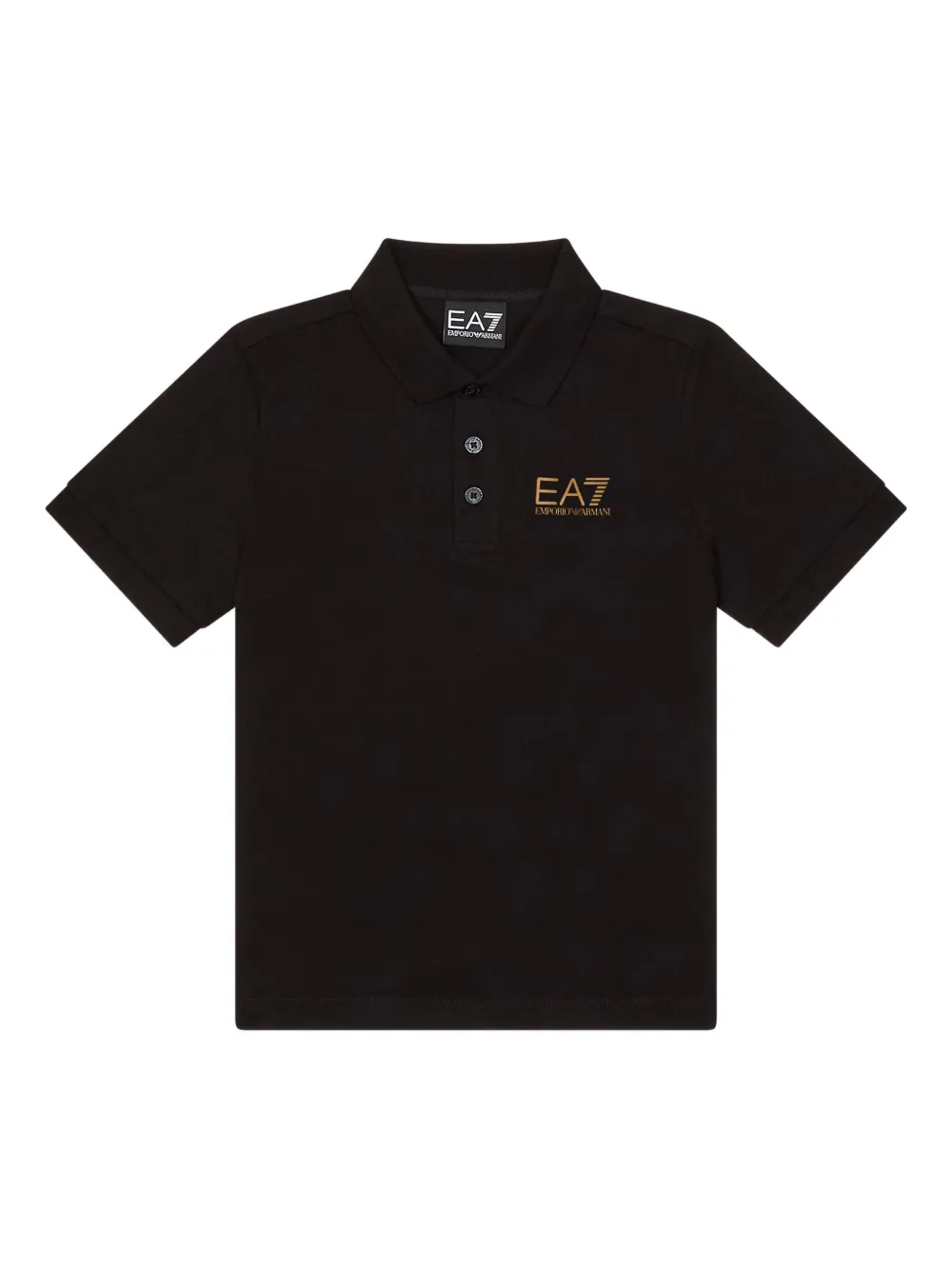 Emporio Ar i Kids embroidered-logo polo shirt Zwart