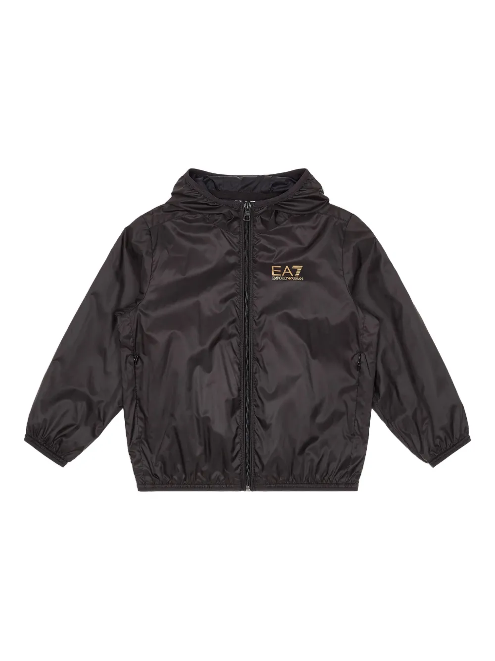 Emporio Ar i Kids logo-print hooded jacket Zwart