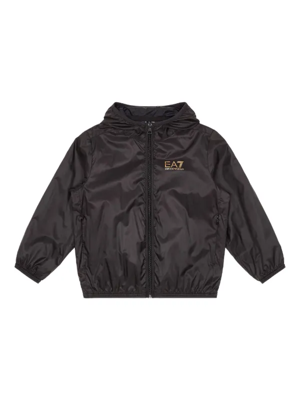Emporio Armani Kids フーデッド ジャケット | ブラック | FARFETCH JP